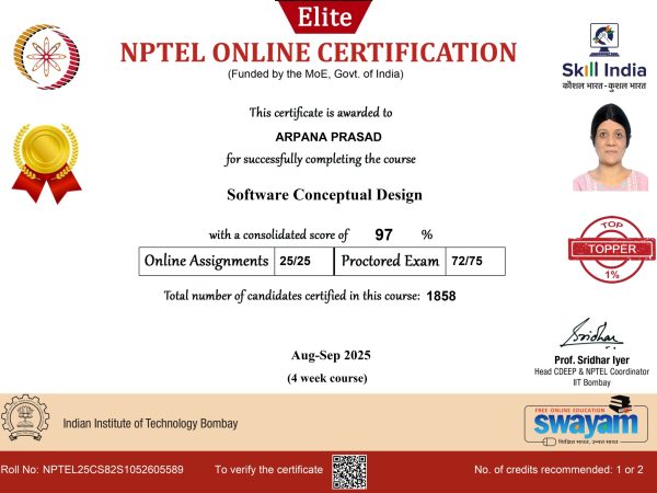 Topper 1 in NPTEL course Software Conceptual Design Aug-Sept 2025_page-0001